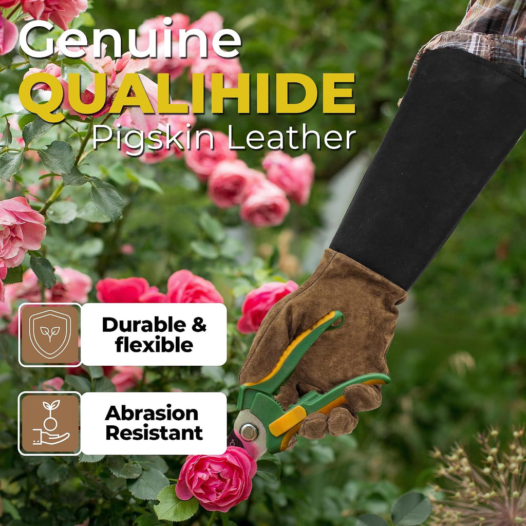 HANDLANDY Rose Pruning Gloves for Men Women, Thorn Proof Gardening Gloves | Long Leather Gardening Gloves, Breathable