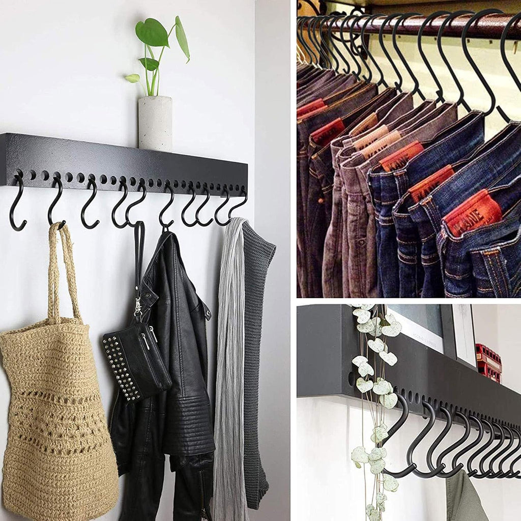 120 Pack 3.5 inch Heavy Duty S Hooks - Plants, Outdoor, Light, Cup, Large Hangers for Kitchen, Bathroom, Bedroom and
