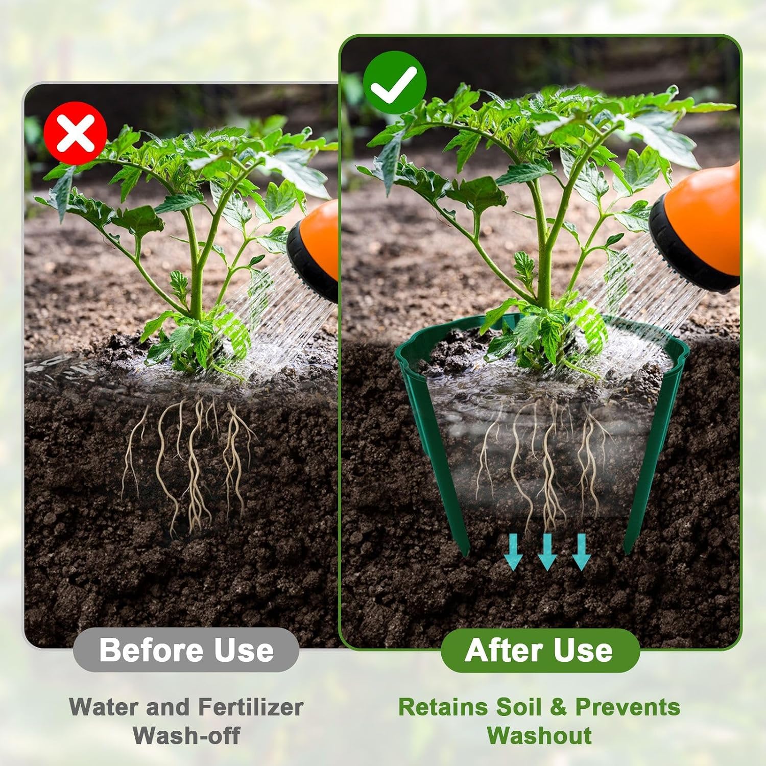 6 Pack Round Planting Grow Rings,10" Planting Protective Round Edging, Plant Support Rings to Protects Plants, Deep