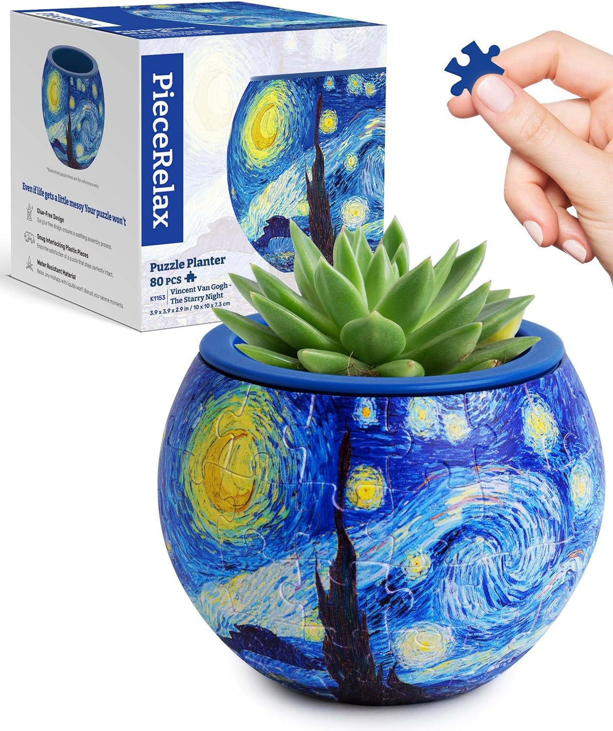 PieceRelax Unique 3D Puzzle Planter - 80 Plastic Pieces [K1153]