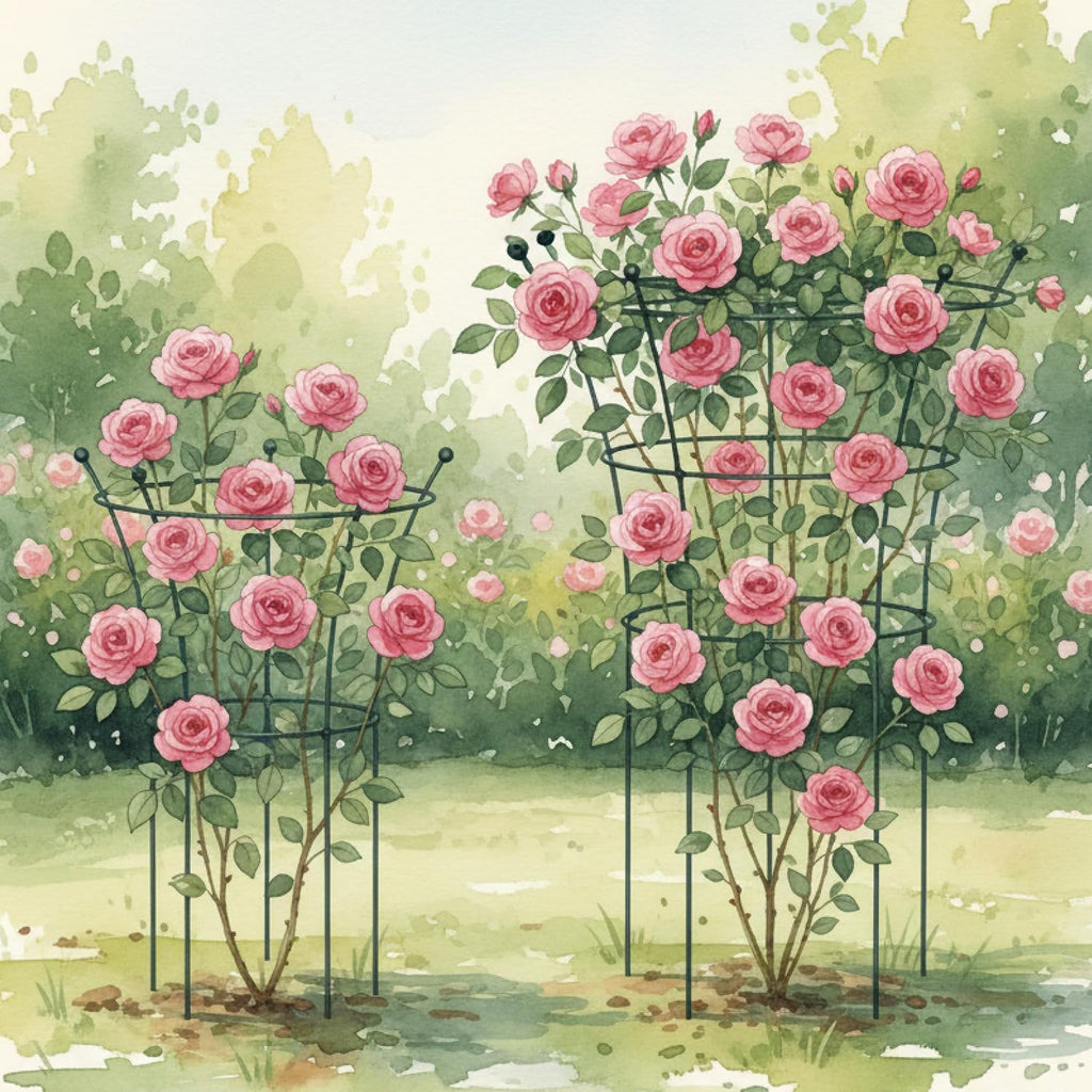 Peony Cages and Supports 2 Pack, Heavy Duty Metal Flower Support Cage, 24"(W) x 36" (H) Trumpet Plant Support for
