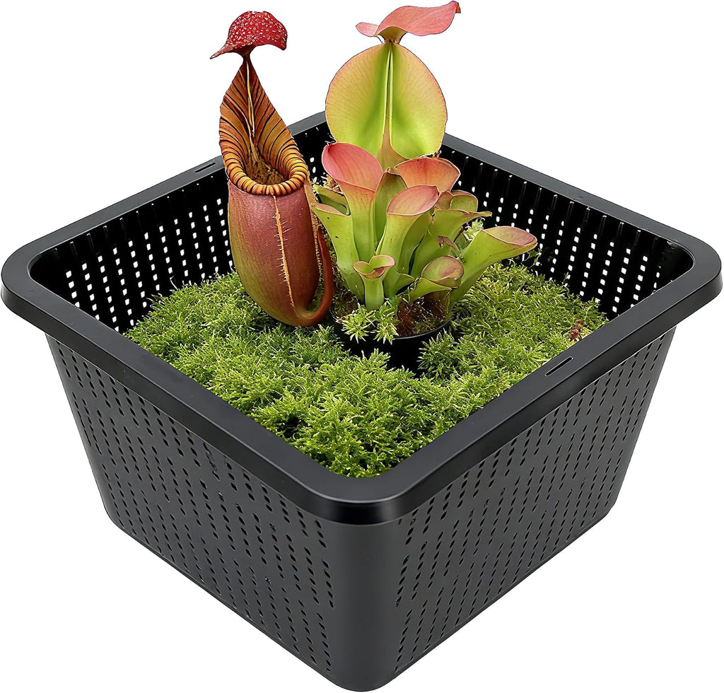 8 Pcs 9 Inch Pond Plant Baskets for Plants Hydroponics Net Pots Water Garden Plant Pots Black Plastic Pond Basket