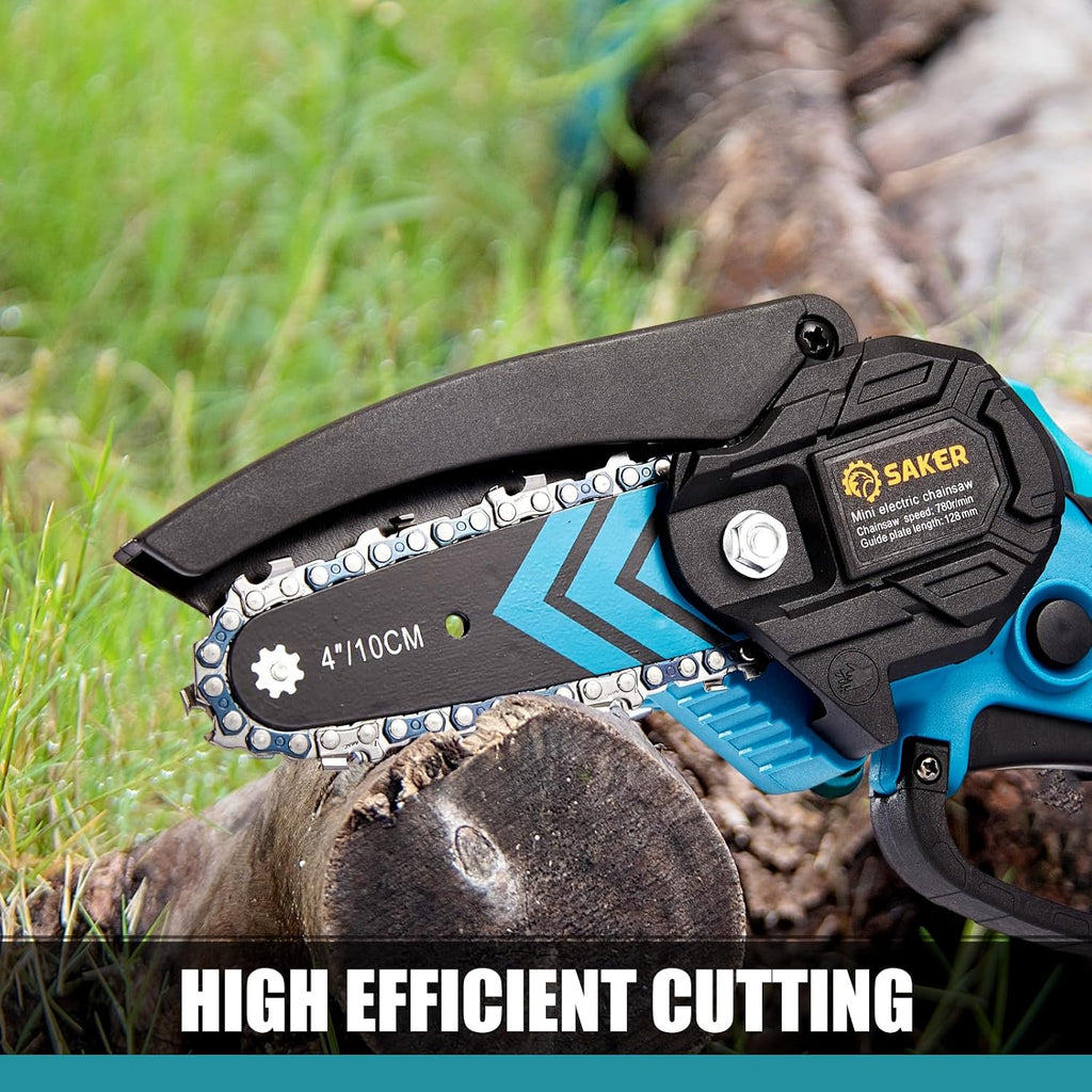 Saker Mini Chainsaw,Portable Electric Cordless Chainsaw,Battery Powered,Small Power Handheld Chain Saws Pruning Shears
