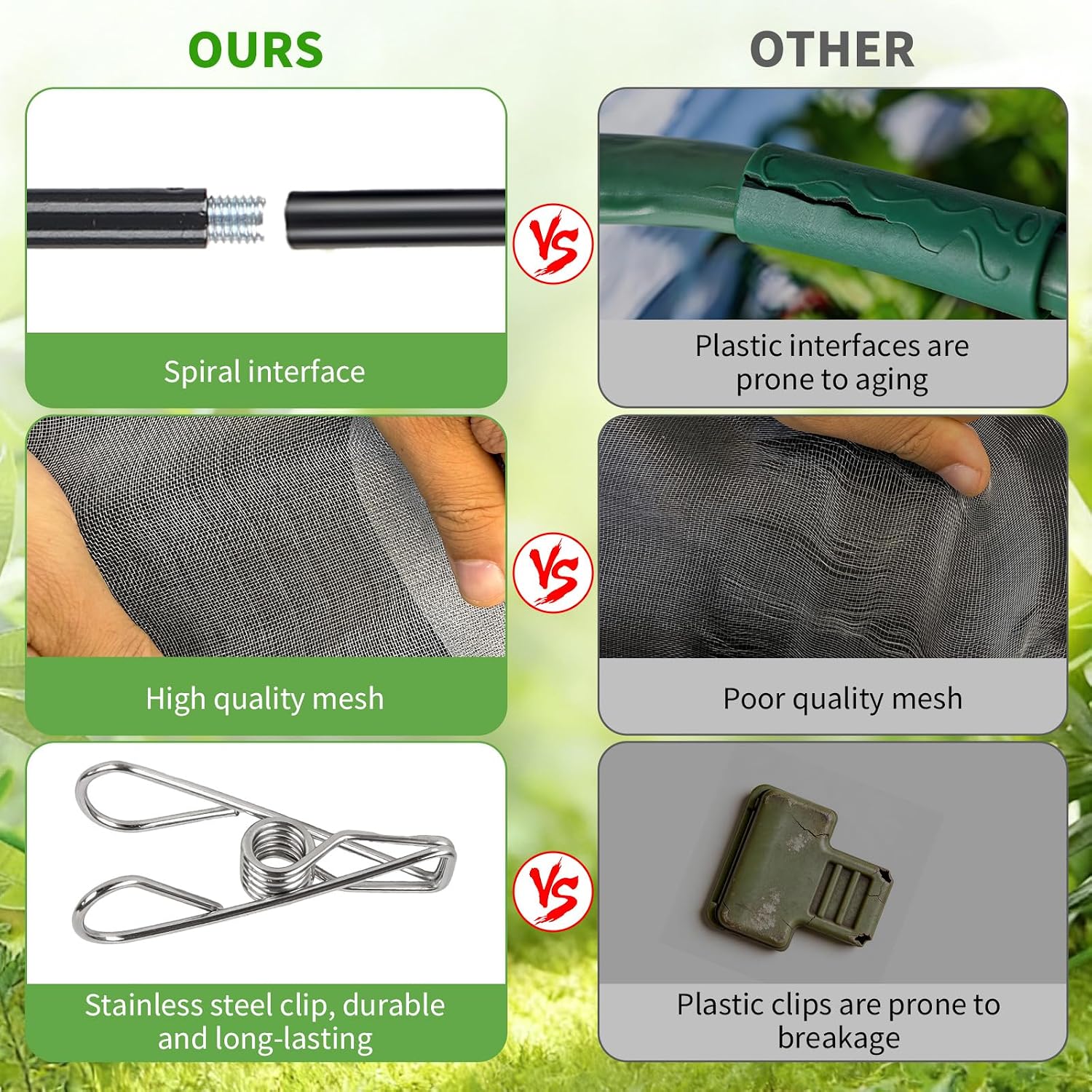 8 Pack 2.7ft Metal Garden Netting Covers Kit for Raised Beds | Includes Sturdy Outdoor Garden Stake Netting Support