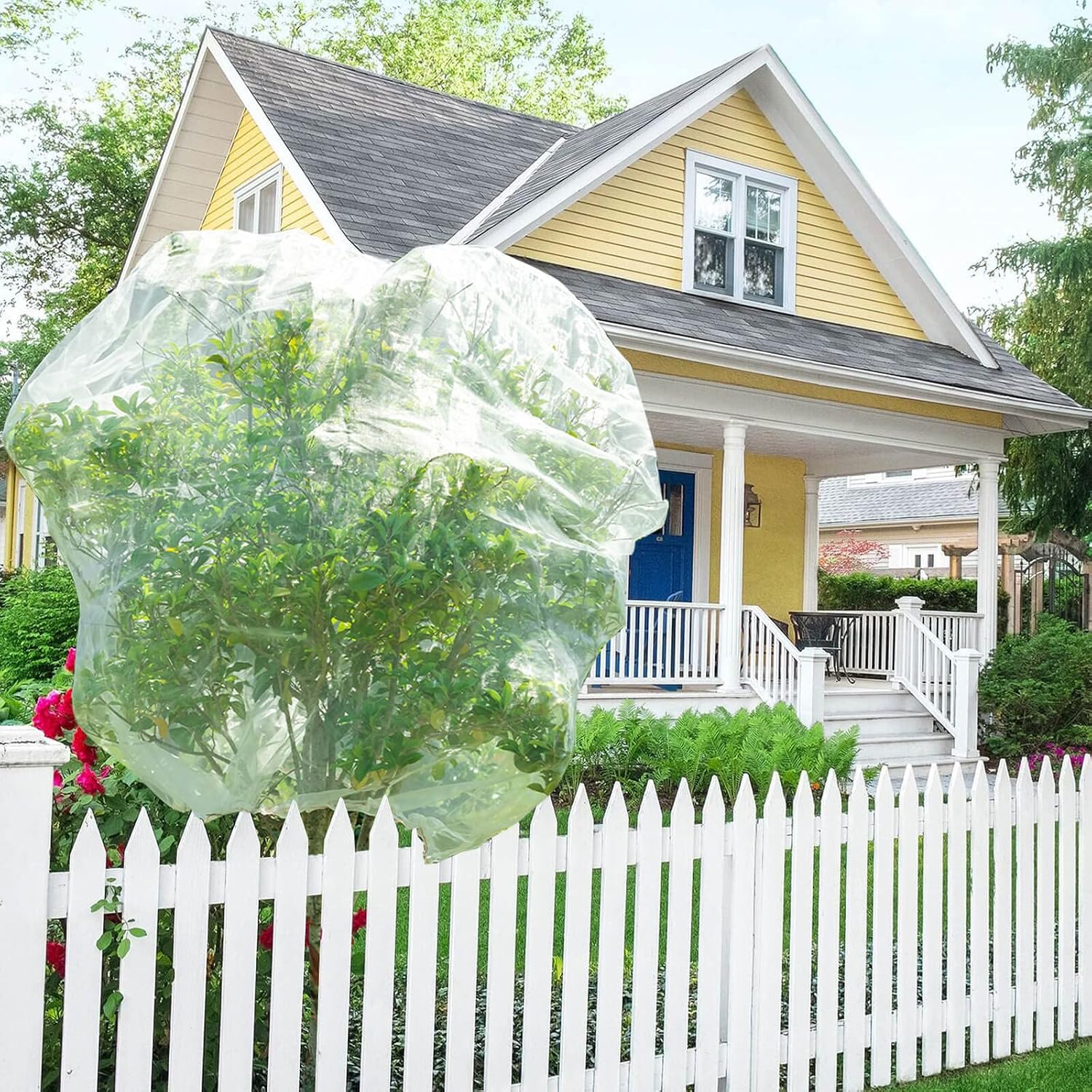 2Pcs Large Bird Barrier Netting Mesh, 7.9 * 6 FT Garden Netting | Garden Netting with Zipper and Drawcord, Fruit Tree