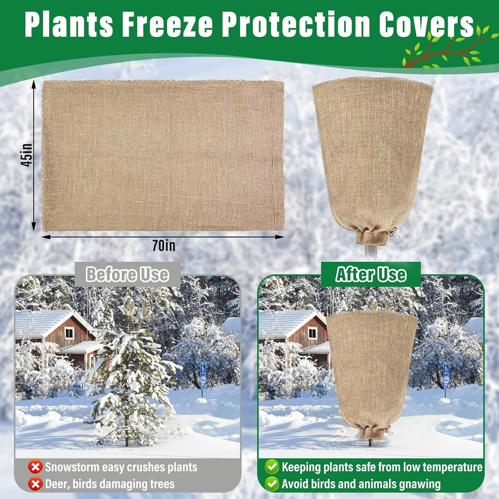 Riare 2 Packs 45 × 70 Inch Large Winter Plant Cover Bags with Drawstring