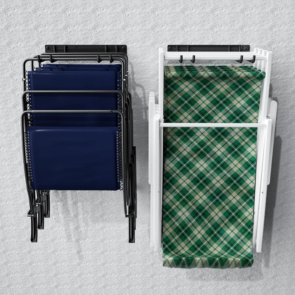 YYR Folding Chair Storage Rack, Garden Tool & Foldable Chairs Organizer Hangers for Garage Organization, Lawn, Beach