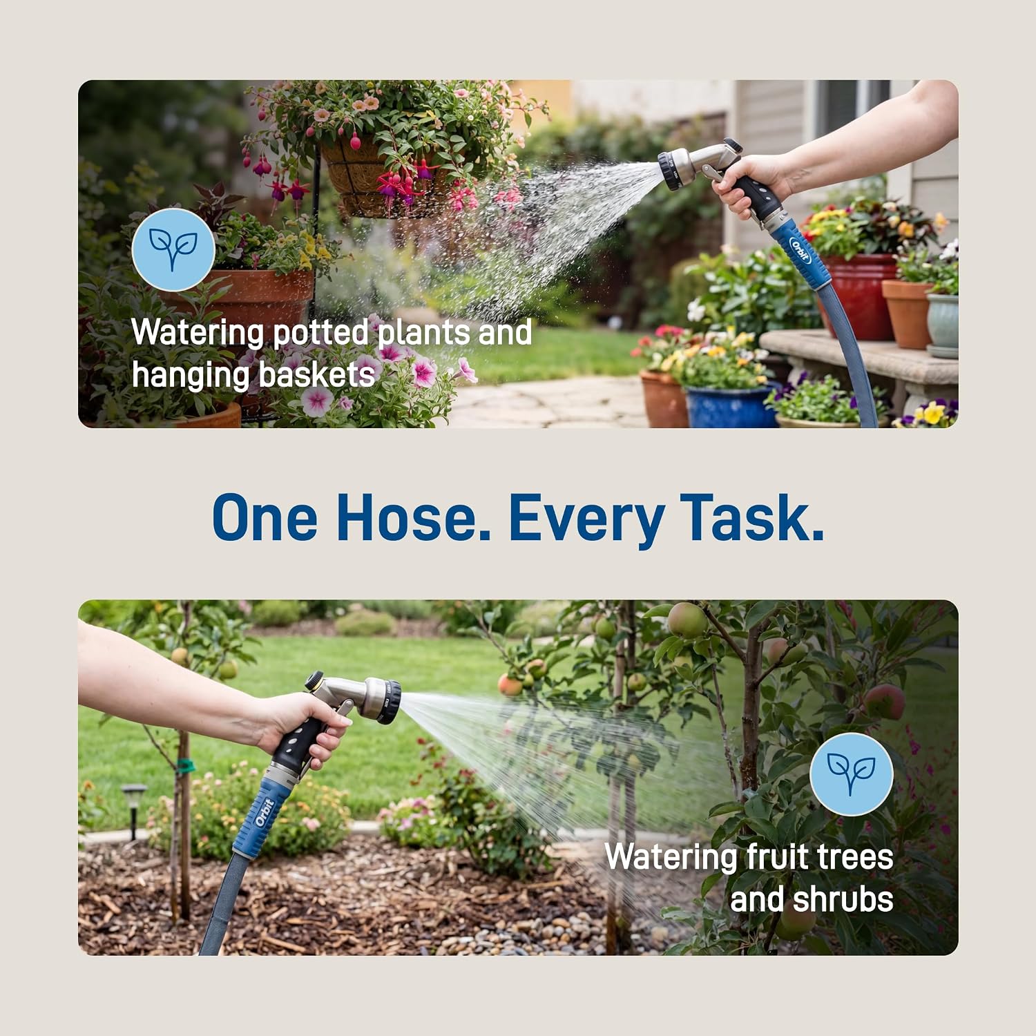 Orbit ExoJacket Fabric Garden Hose - 100 ft x 5/8 in - Heavy-Duty Fabric - Durable ExoJacket Construction - Antikink