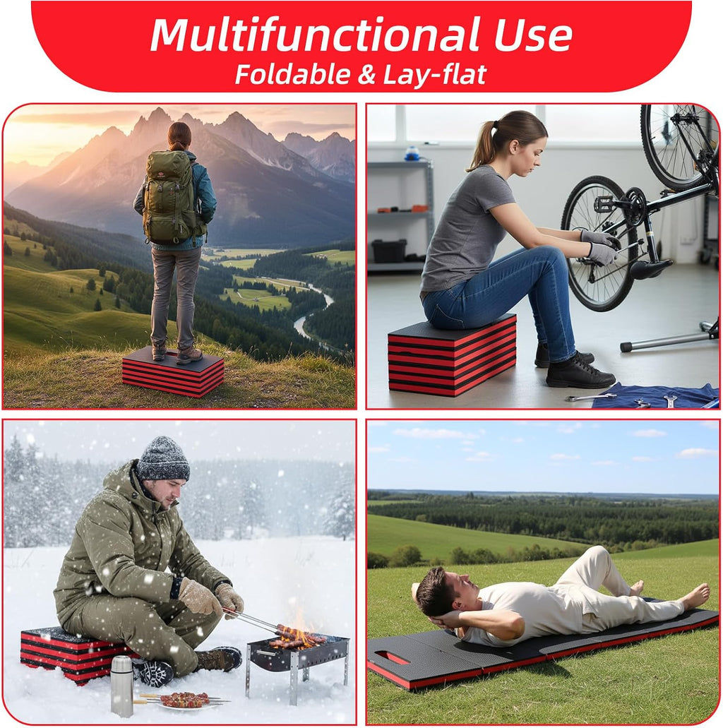 Kifmurase 1" Foldable Thick Kneeling Pad Comfortable EVA Foam Knee Pads | 5 Fold, Waterproof, Mechanic Kneeling Pad