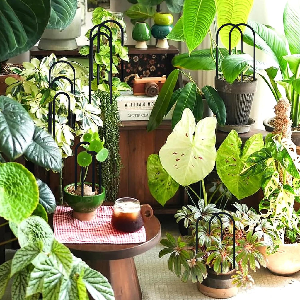 SNAIL GARDEN 8 Pcs Small Trellis for Indoor Plants with 100Pcs Green Cable Zip Ties,4 Sizes Indoor Plant Trellis for