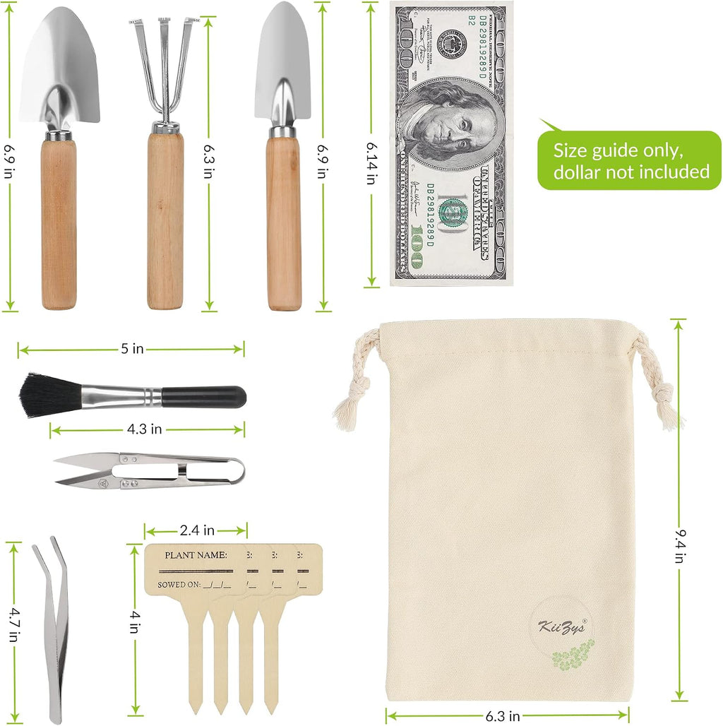 Indoor Garden Tools for Gardening - KiiZYS 12-Piece Small Garden Tools Set - Indoor Gardening Gifts for Women - Mini
