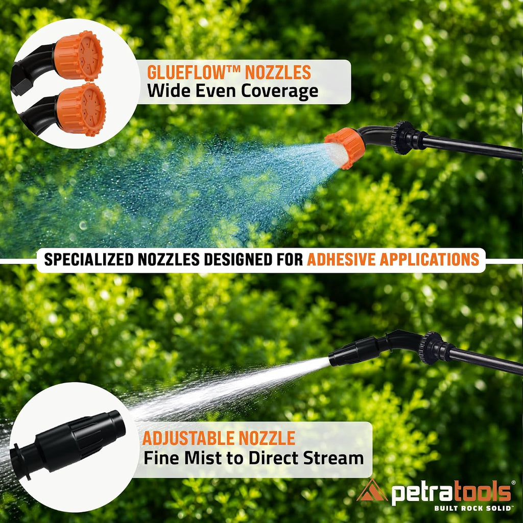 PetraTools LOCKSCAPE Mulch Glue Sprayer 1 Gal - Pro Kit (HD101) | Pump sprayer for mulch glue, rock glue, landscape