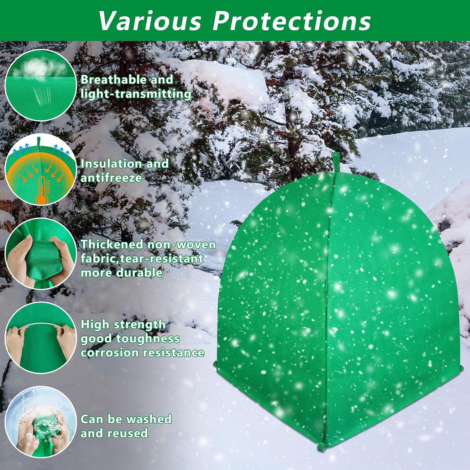 2 Pack Winter Plant Covers for Freeze Protection, 22×22×23 Inch Shrub Tent | Shrub Covers for Winter, Frost Cover with