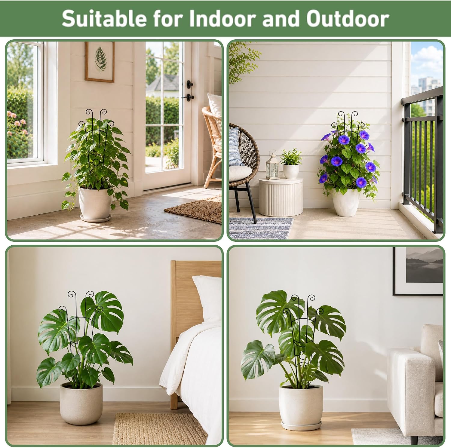 32.6in Plant Trellis for Climbing Plants Indoor, Expandable Large Metal Trellis for Potted Plants, Heavy-Duty Tall