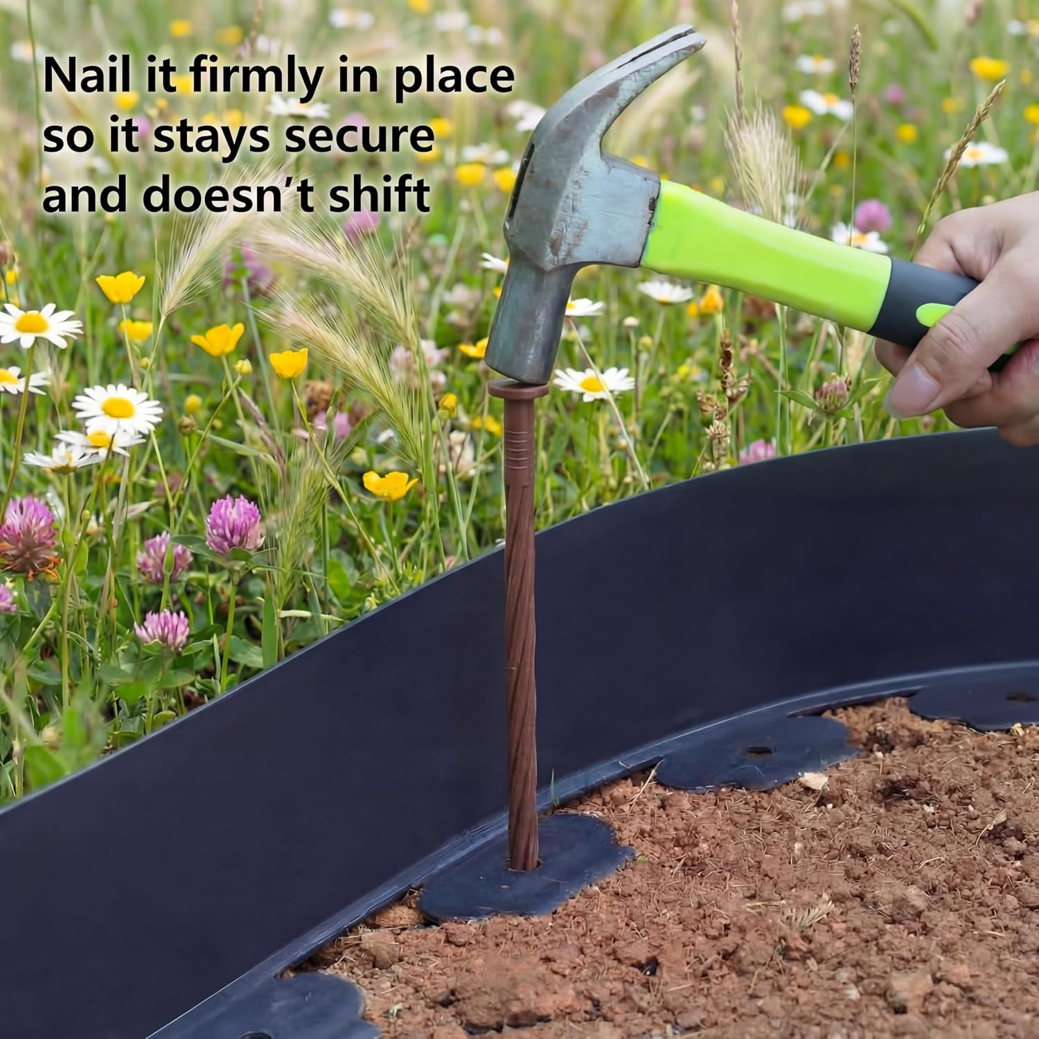 Jetec 150 Pcs 8 Inch Brown Landscape Edging Stakes, Spiral Anchoring Spikes | Spiral Anchoring Design, Reinforced