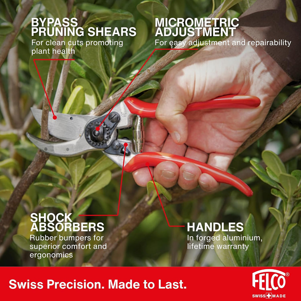 Felco F2 Pruning Shears – 9.25" Swiss-Made Garden Clippers for Professional Pruning | Hand Pruners for Gardening