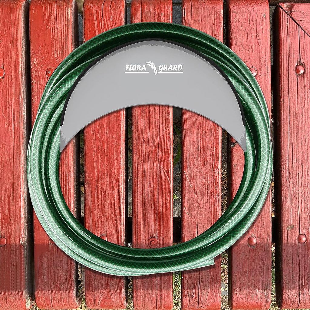 FLORA GUARD 2 Pack Garden Hose Holder, Heavy Duty Hose Hanger | Wall Mount Hose Rack Holds Up to 125 ft, Rust Resistant
