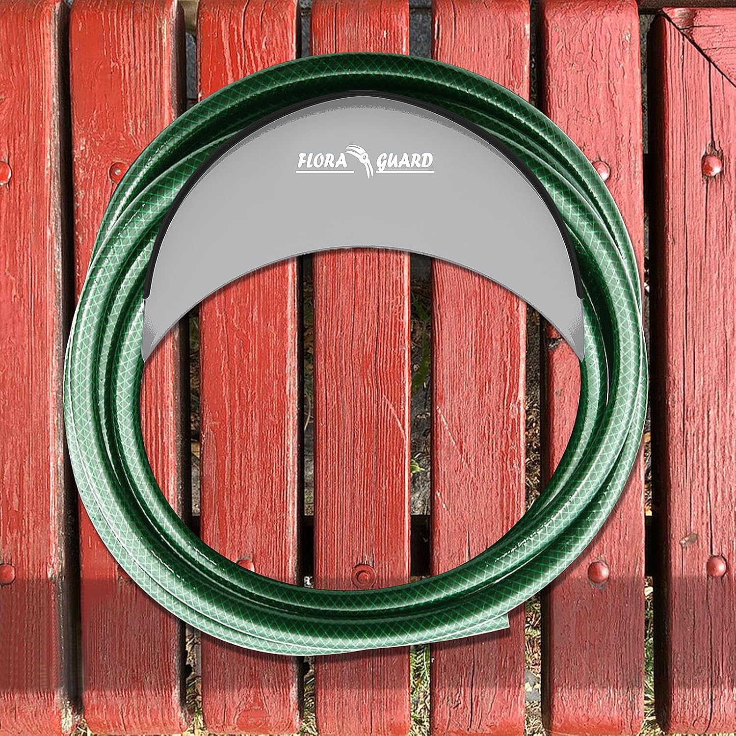 FLORA GUARD 2 Pack Garden Hose Holder, Heavy Duty Hose Hanger | Wall Mount Hose Rack Holds Up to 125 ft, Rust Resistant