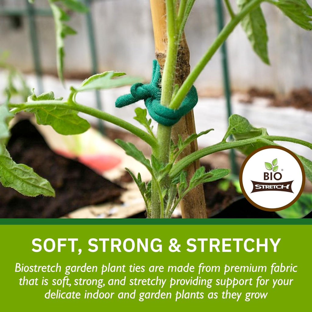 Soft Garden Plant Ties for Indoor & Outdoor Plants - Strong & Stretchy Cut-to-Length Plant Tape for Climbing Plants