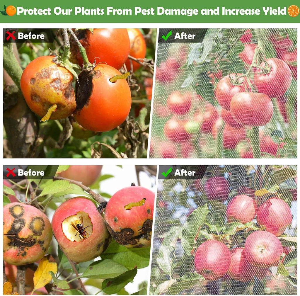 10x10 FT Fruit Trees Netting,3Pcs Large Tree Nets for Fruit Trees | Plant Garden Insect Bird Netting with Zipper, Pest