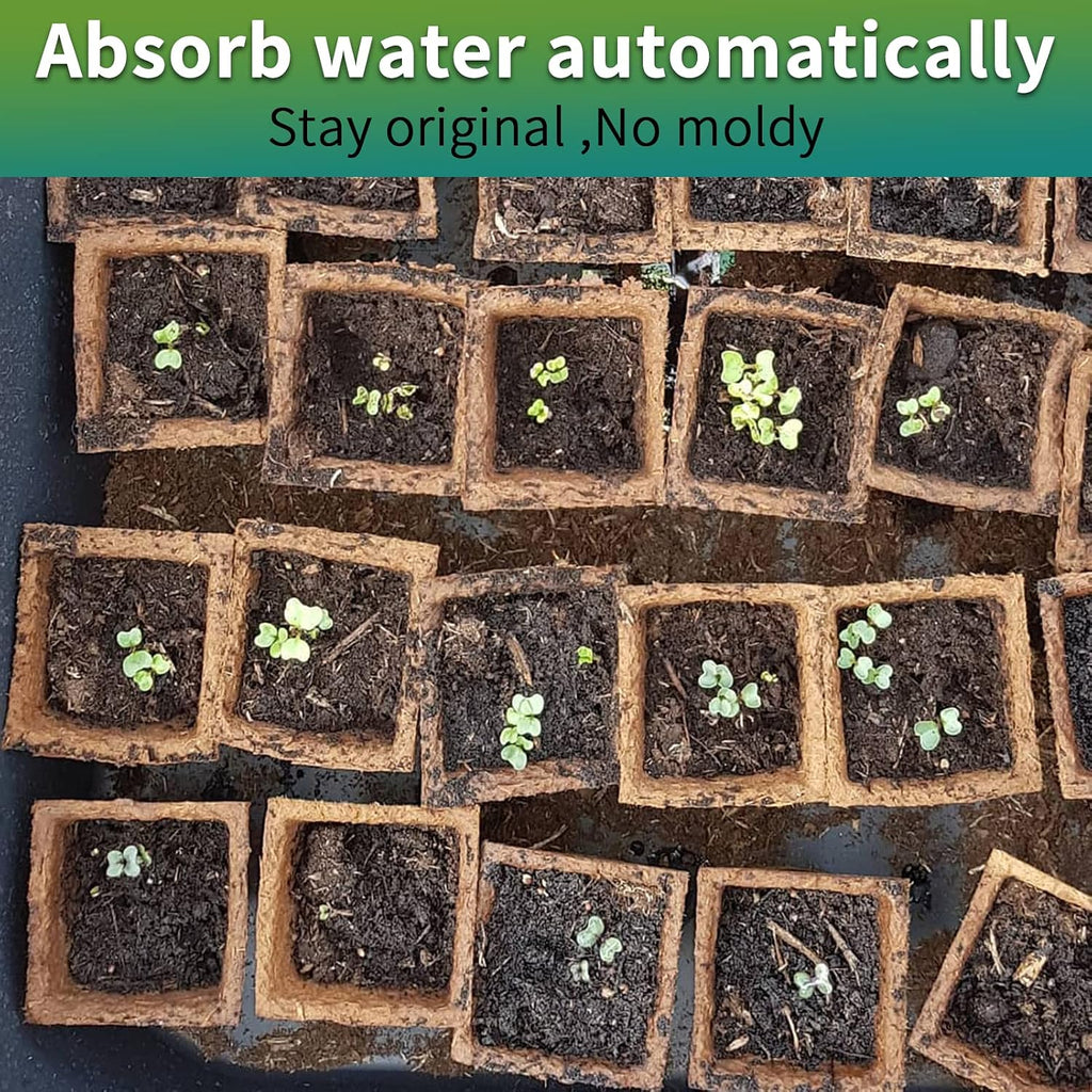 400Cells Seedling Start Trays with Drain Holes,40pcs Peat Pots Seedling Pots Biodegradable,Seedling Starter Kit,Organic