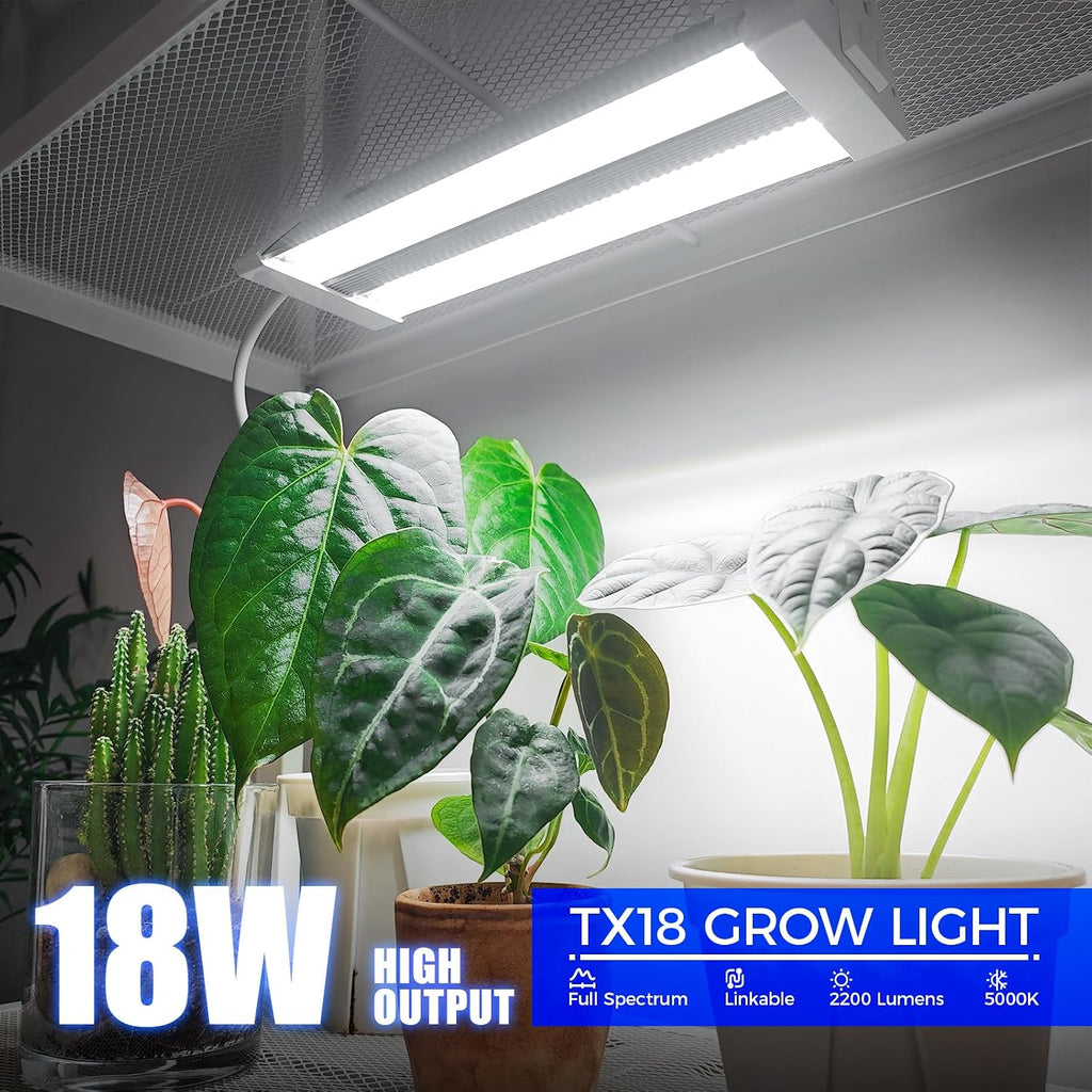 Barrina TX18 1FT LED Grow Light, 72W(4 x 18W), 5000K Full Spectrum, Timer | High PPFD, LED Plant Light，Hanging Grow