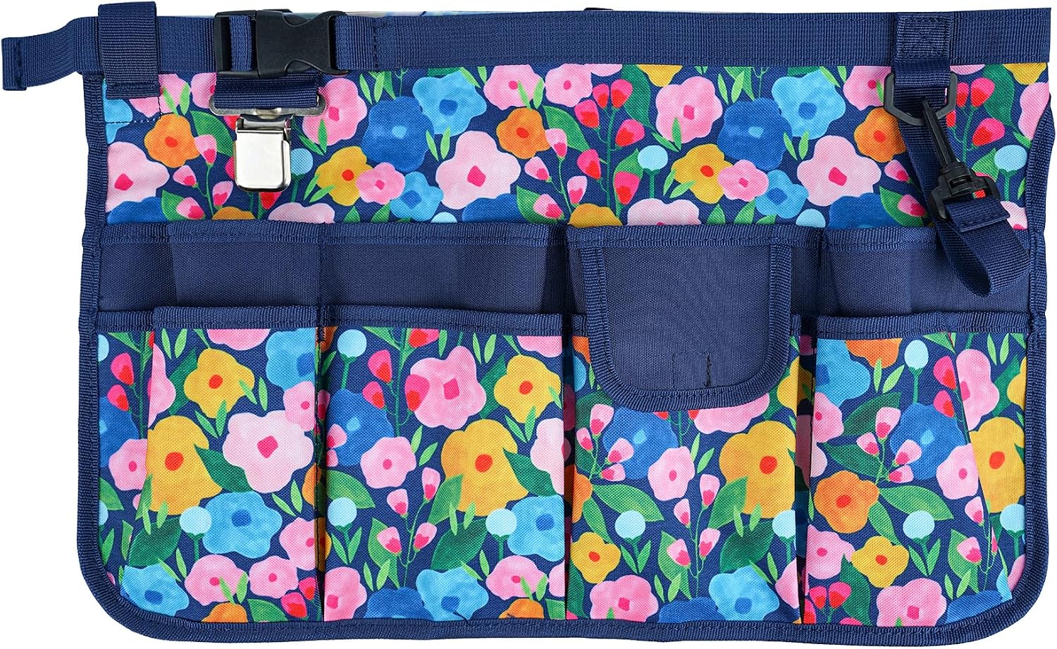 MELOTOUGH Bucket Caddy Organizer Bucket Tool Organizer for Garden Tools Fit 3.5 to 5 Gallon Bucket (Blue Flower)