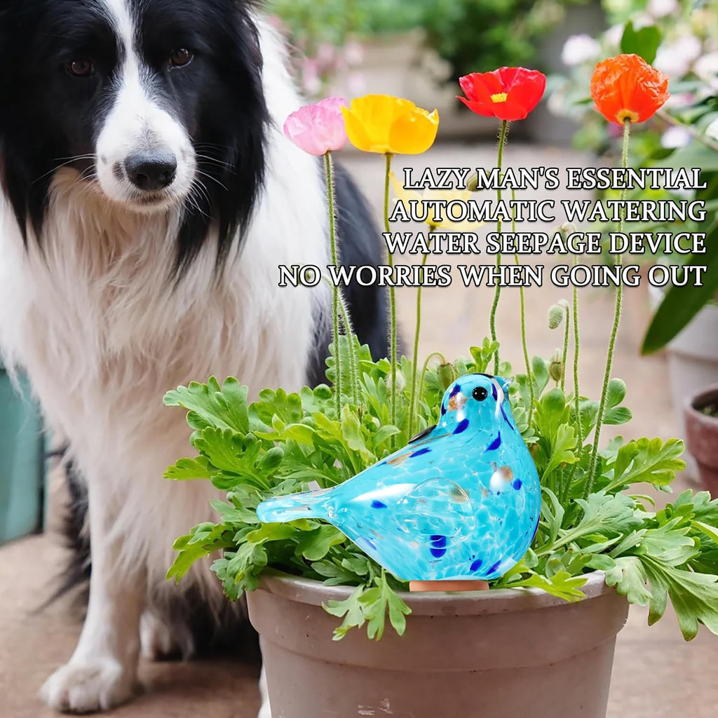 Glass Bird Shaped Plant Watering Ball Glass Automatic Watering Ball Flower Pot Insertion Spike Drip Irrigation Device