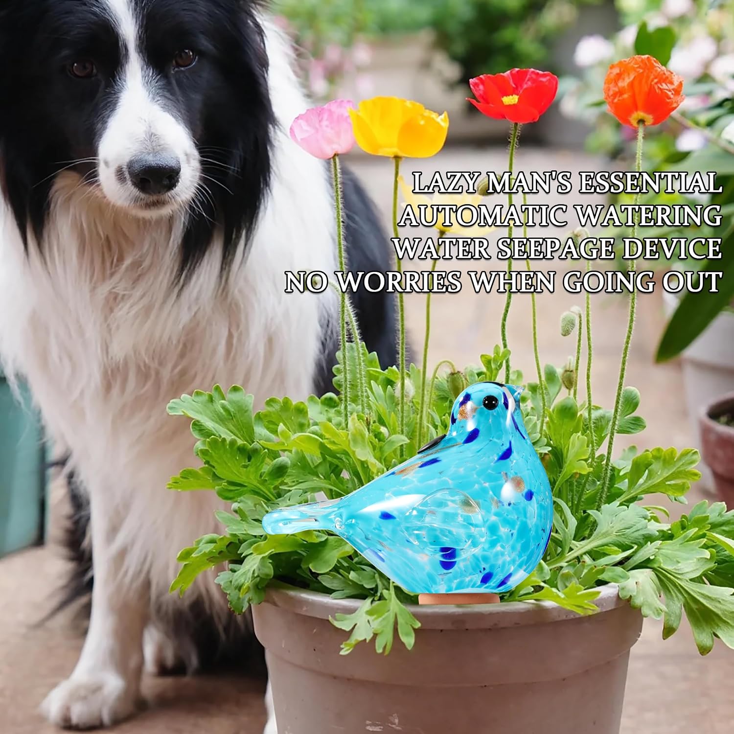 Glass Bird Shaped Plant Watering Ball Glass Automatic Watering Ball Flower Pot Insertion Spike Drip Irrigation Device
