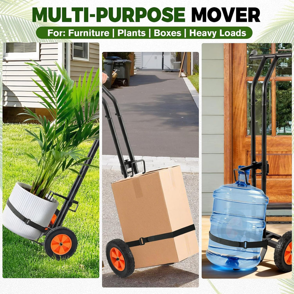 AUROPEAK Plant Caddy with Wheels, Adjustable Potted Plant Mover | Adjustable forks, grip arms and strap move large