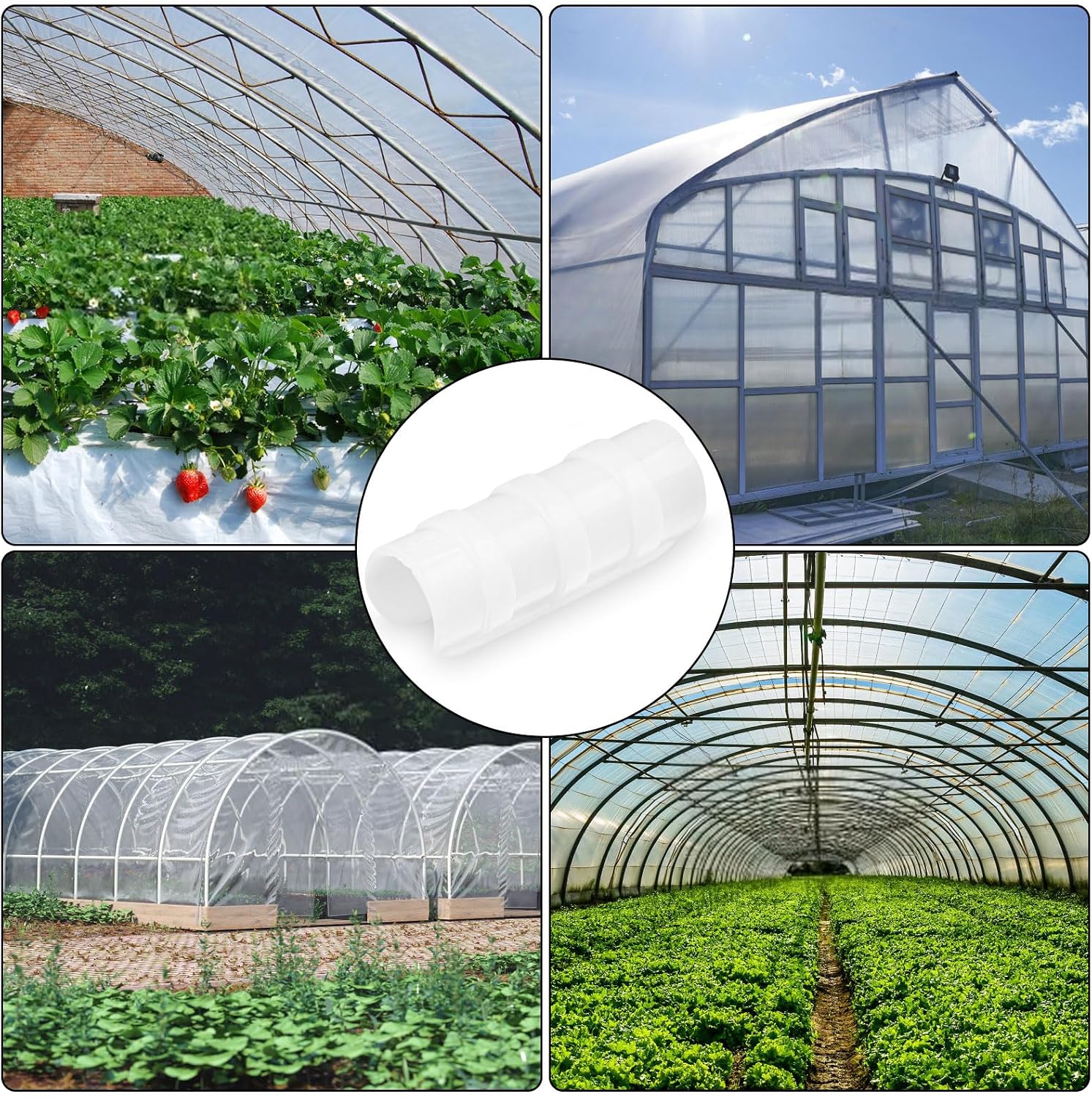 80PCS 1/2 inch PVC Greenhouse Clips Plastic Greenhouse Clamps | Plastic Clamps Garden Buildings Tube Clips for PVC Pipe