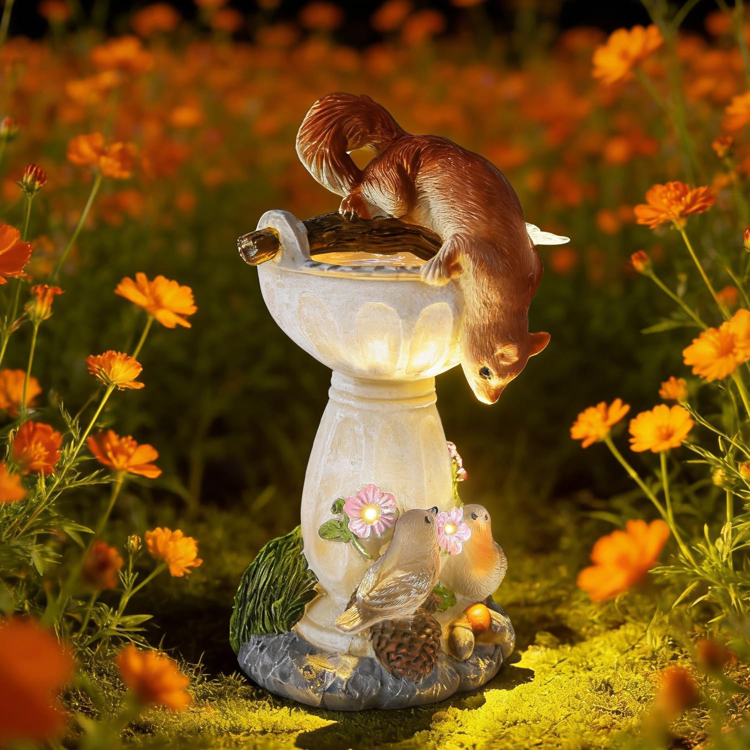HUYIENO Solar Garden Statue Outdoor Decor Ornament Waterproof Solar Powered LED Lights for Yard, Patio, Lawn Gift for