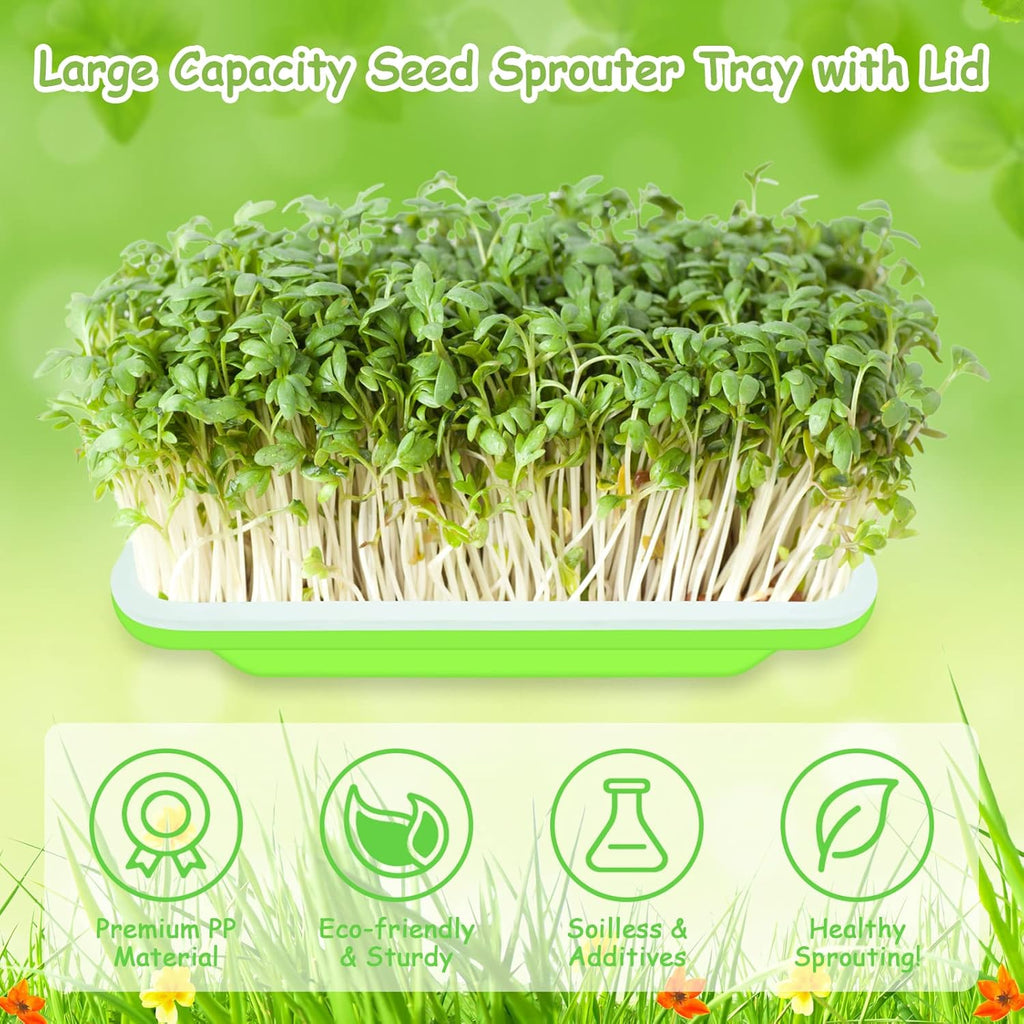 16 Pack Seed Sprouter Trays- Soil-Free Cultivation Germination Tray, BPA Free Nursery Tray with Planting Paper for