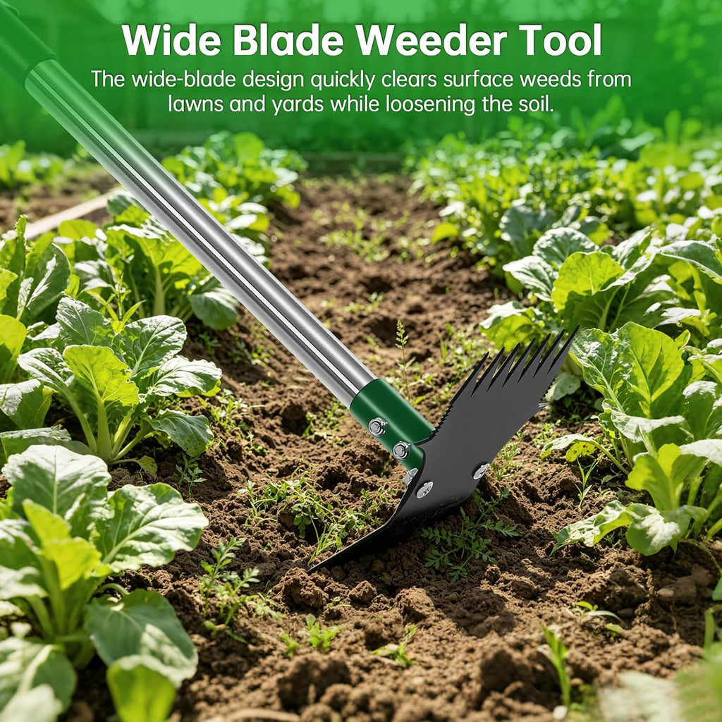 60 Inch Long Handle Dual Head Garden Hoe for Weeding & Soil Loosening | Multipurpose Weeding and Soil Cultivating Weed