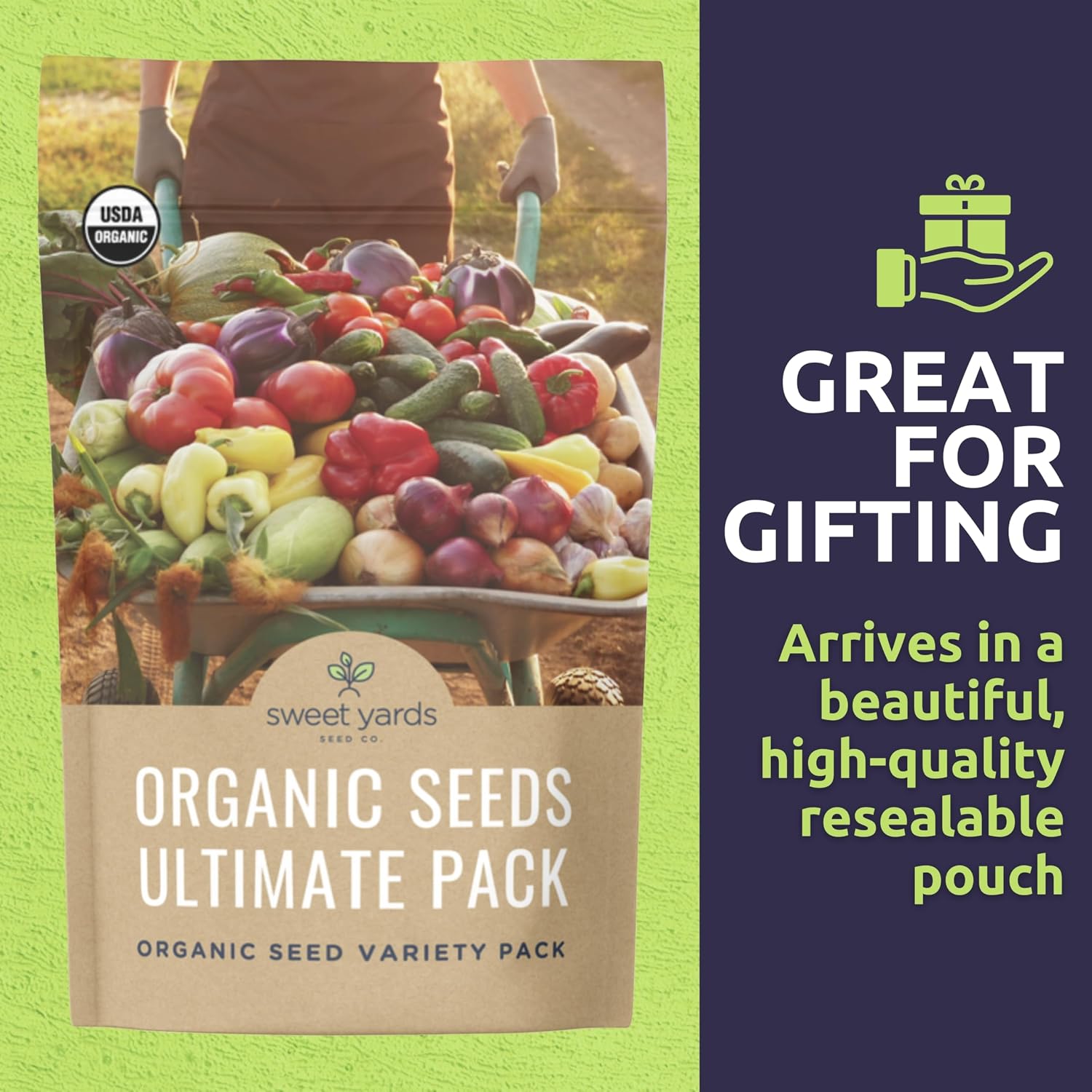 Organic Seeds Ultimate Variety Pack - 60 Individual Packs - 2026 Season - Genovese Basil, Nantes Carrot, Roquette