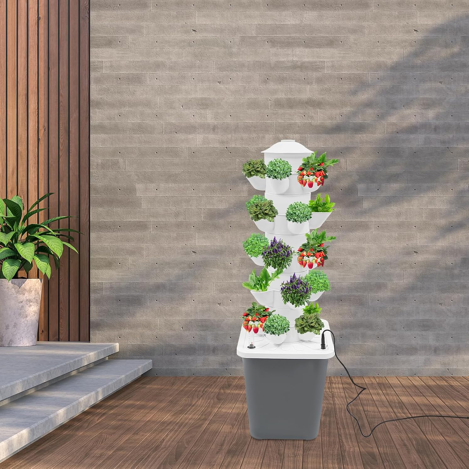 Hydroponics Growing System Kit & Vertical Indoor Garden Planter, 25-Pod Hydroponic Mechanism Indoor Plants, Herbs