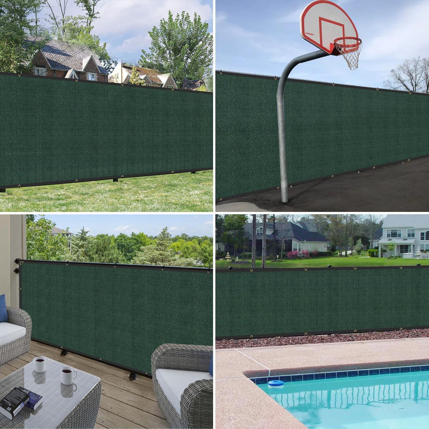 Windscreen4less Privacy Fence Screen 6'x50' Heavy Duty Windscreen Fencing Mesh Fabric Shade Cover for Outdoor Wall