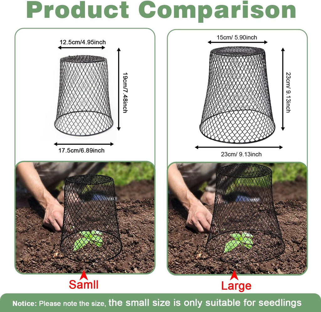10 Pcs 6.8"×7.4" (Multiple Sizes/Quantities Available) Seedling Plant Protectors from Animals, Chicken Wire Plant Cage