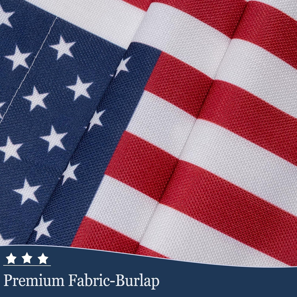 JRED Garden Flag Stand with American Garden Flags 12x18 Inch, Shepherd Hook Yard Flag Holder Pole with Clips and