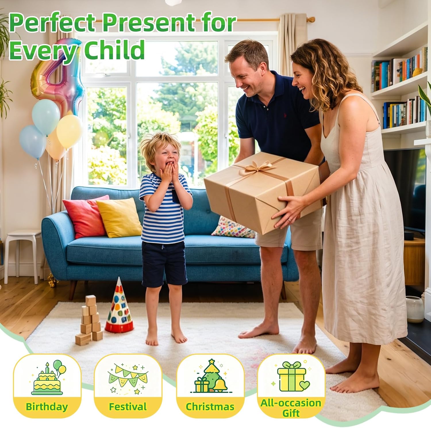 10pcs Kids Gardening Tools Set - Wheelbarrow Set for Kids3-8 | Wheelbarrow Toys with Shovel,Rake,Hoe and Watering,STEM