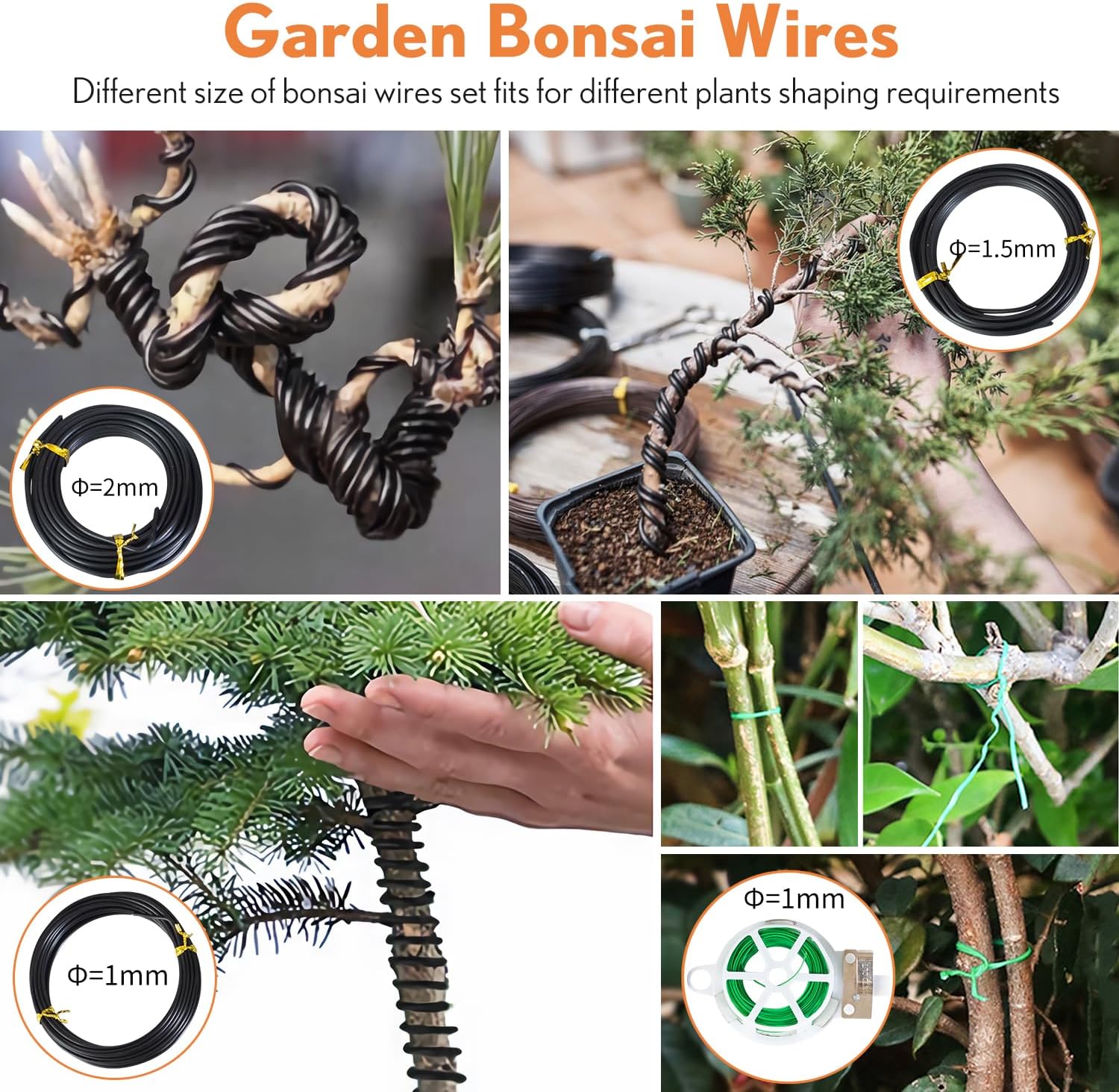 Bonsai Tools Kit 20 Pcs Garden Tools Set for Starters, Gardening Gifts for Women Men Includes Bonsai Wire Kit, Plant