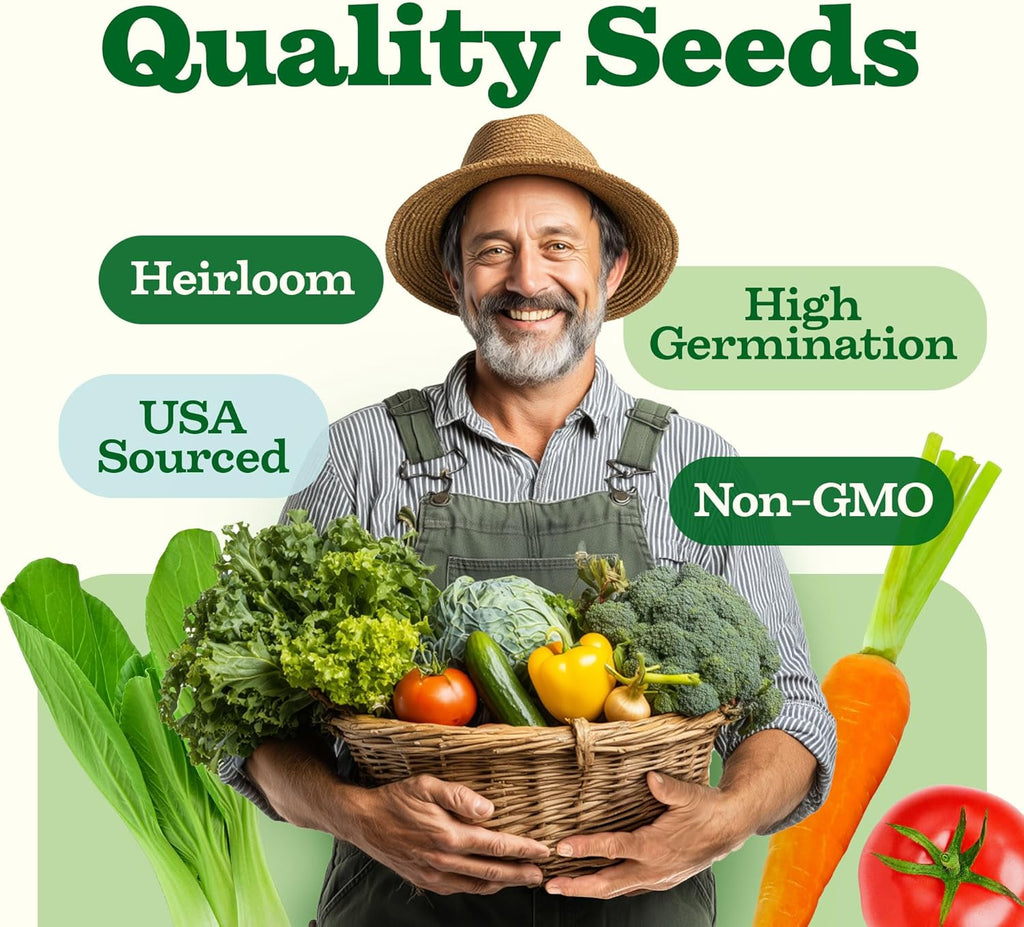 HOME GROWN 55 Variety Survival Seed Vault 28,000+ Heirloom Non-GMO Vegetable Seeds for Planting, High Germination