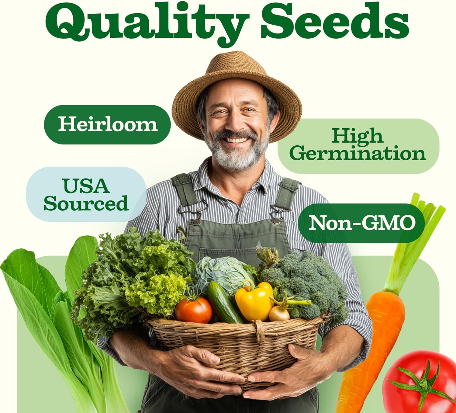 HOME GROWN 55 Variety Survival Seed Vault 28,000+ Heirloom Non-GMO Vegetable Seeds for Planting, High Germination
