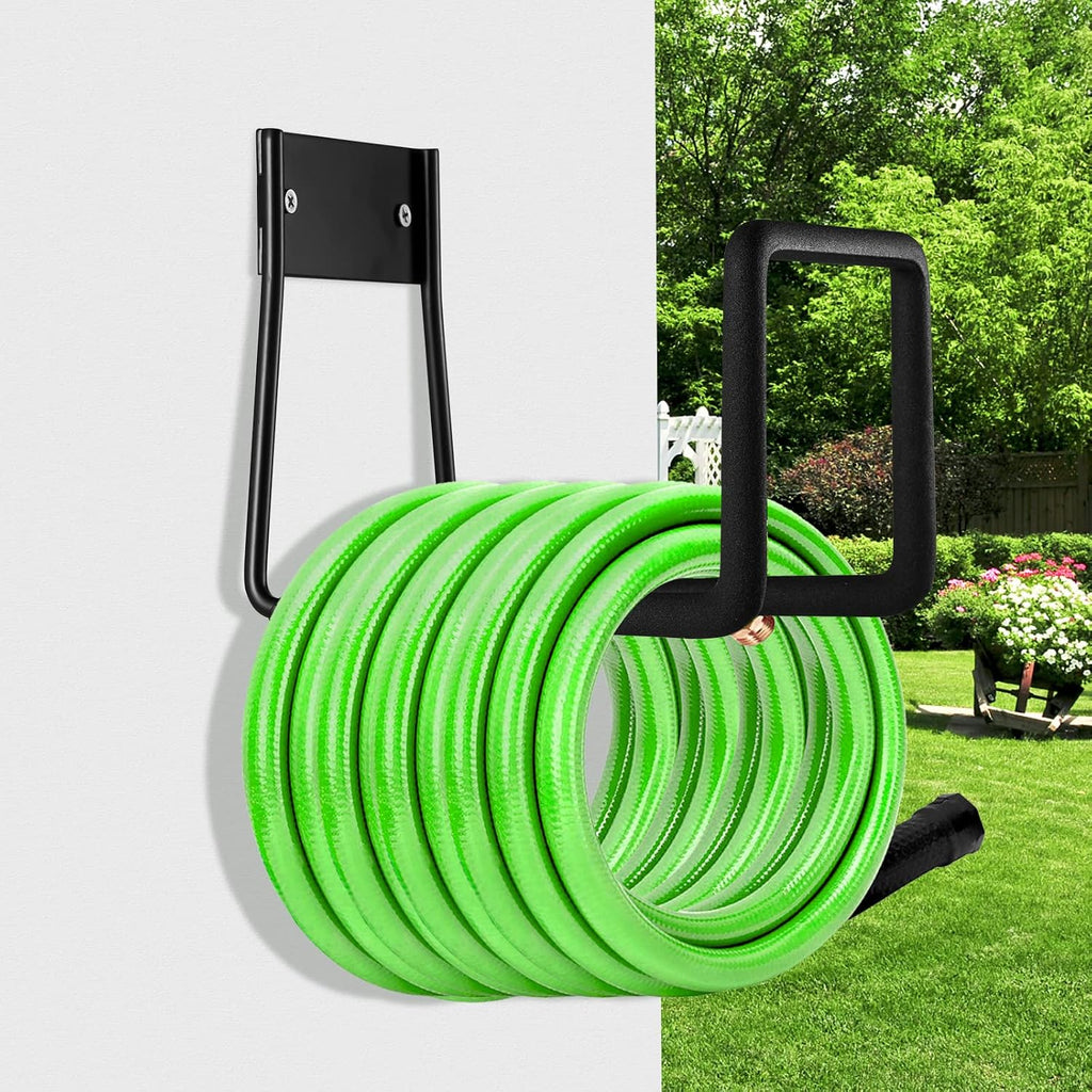 Hose Hanger, Heavy Duty Metal Hose Holder Wall Mount, Hook for Garden Hose/Expandable Hose/Hose Reel/Water Hose/Pocket