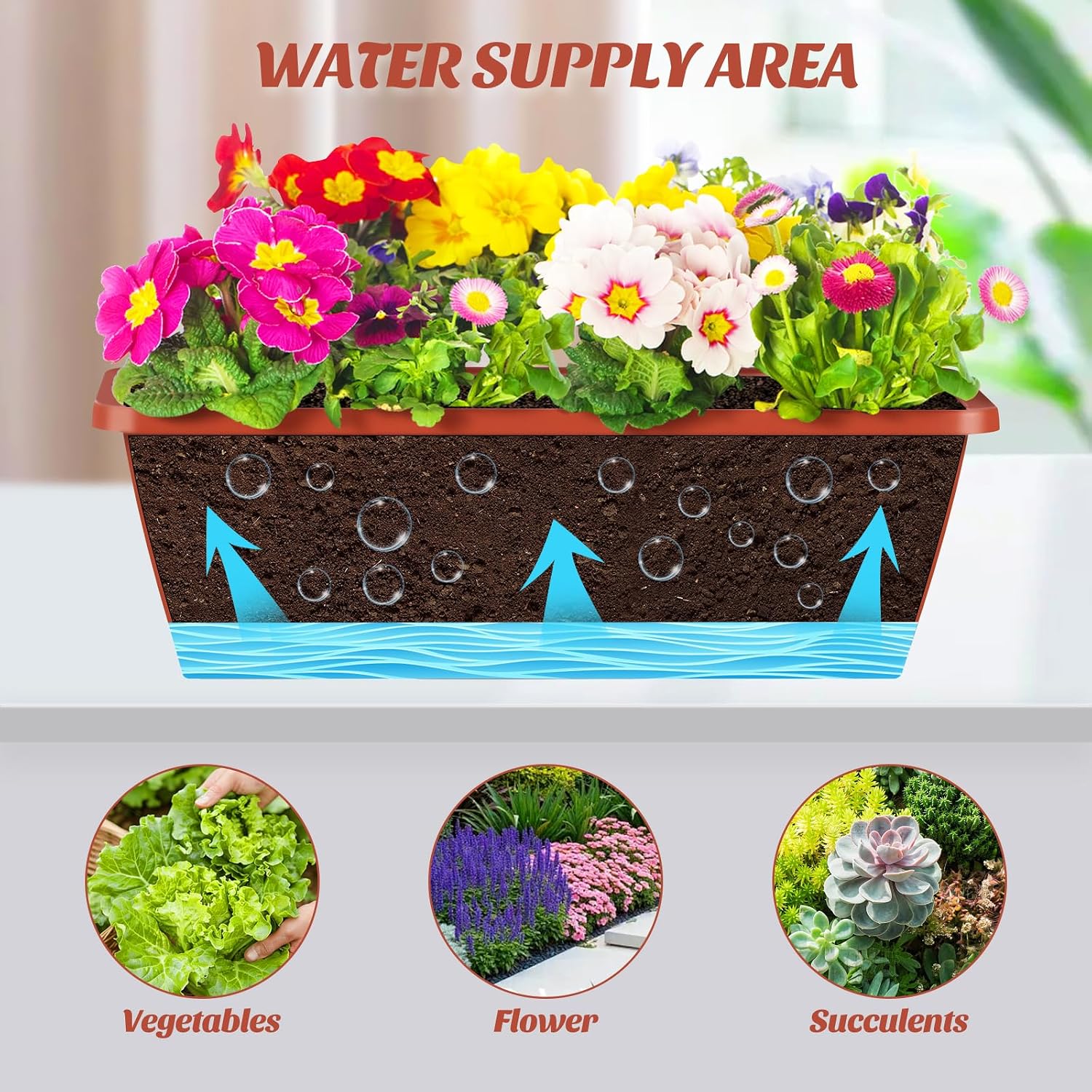 CADUKE Railing Planter Boxes Deck 2 Pack Railing Flower Box with Adjustable Bracket 17 Inch Window Boxes Rectangle