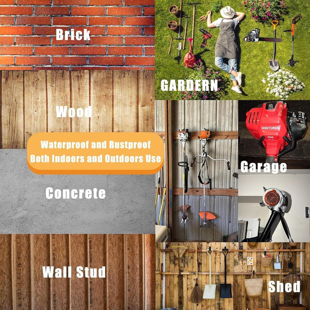 Garden Power Tool Hanger, Garage Wall Hooks, Weedeater Rack, String Trimmer Hanger, Utility Hooks for Garage Tool