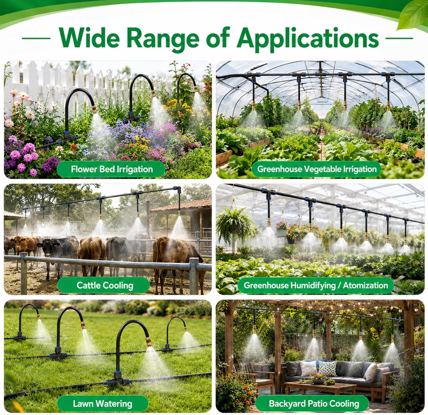240FT Drip Irrigation System with Adjustable Nozzles | 1/4-Inch Tubing, Flexible Garden Layouts, Adjustable Spray and