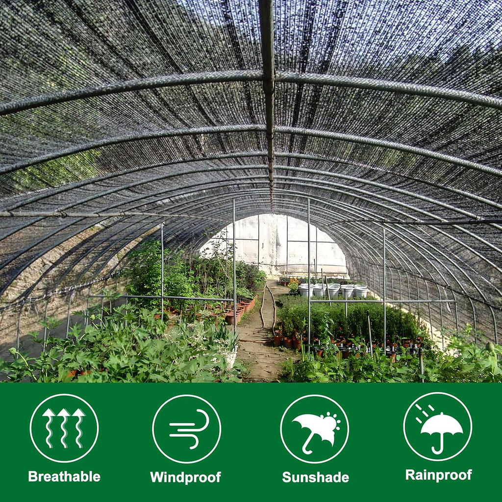 Cliselda 6x50ft Black Shade Cloth w/Grommets for Garden Mesh Tarp Sun Shade | 30% UV Resistant,Durable Netting Sunblock