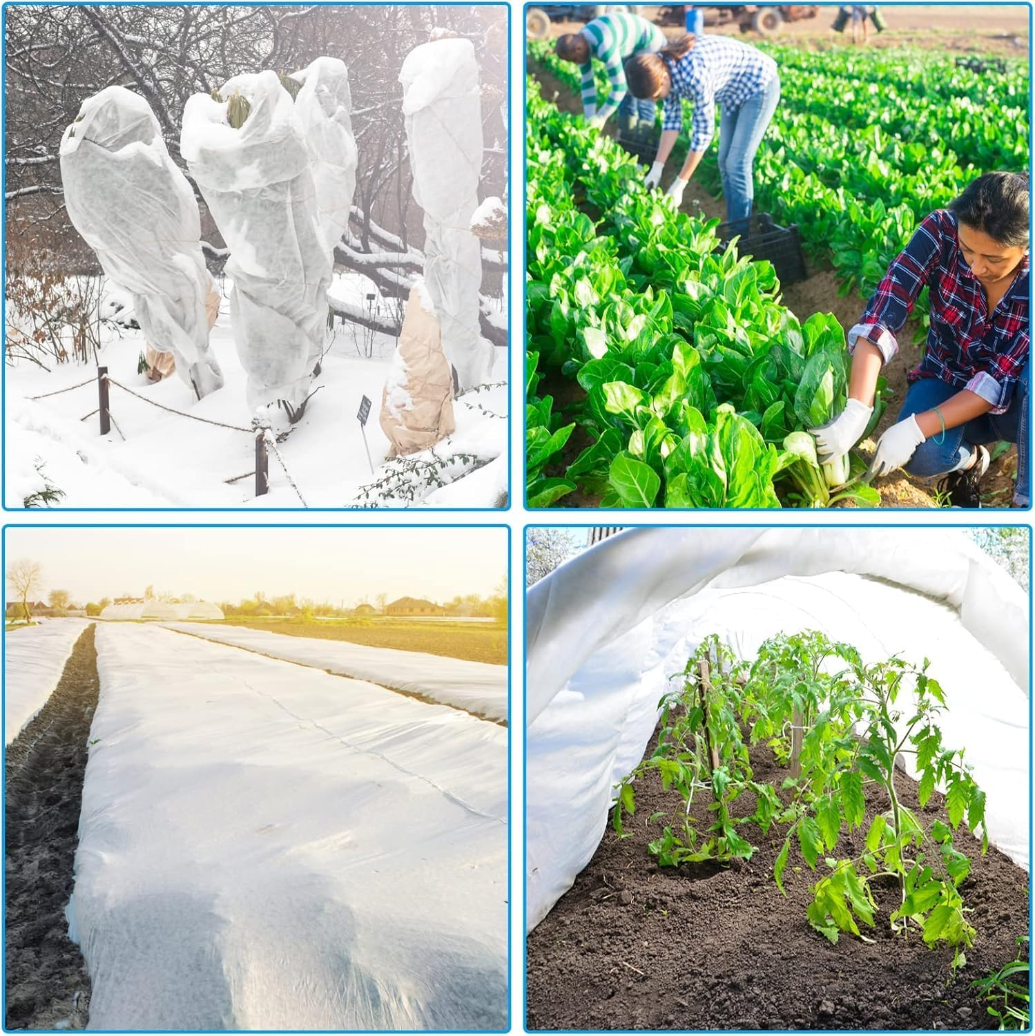 NONMON 2 Pack Plant Covers Freeze Protection 10 x 30FT 1.2oz Frost Cloths | 2.2oz Trees Covers Frost Blanket Plant