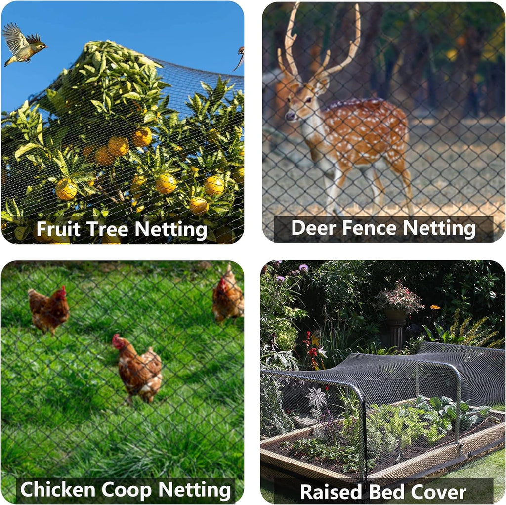 POYEE 25x25ft Bird Netting, 1/2 inch Mesh, Heavy Duty Garden Netting | Extra Strong Woven Mesh Netting for Fruit Trees